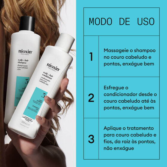 Kit Sistema 3 Espessamento para Cabelos Coloridos e Secos Nioxin